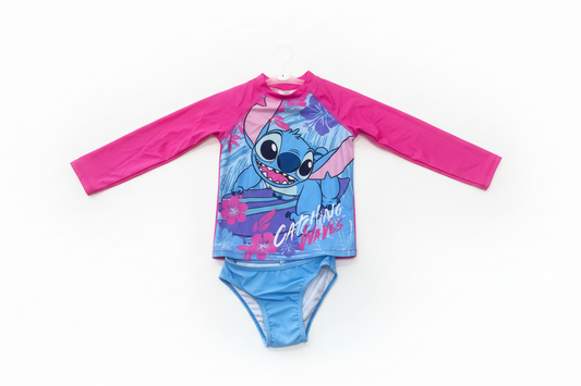 Set 2 piezas traje de baño niña Stitch Rosado Azul D6-STI-103D