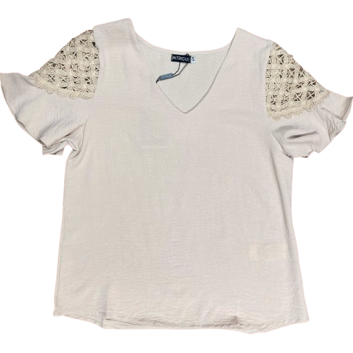 Camisa formal mujer dama beige ING-1661 390290 promo 3x1000