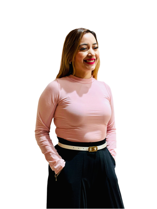 Camisa dama blusa manga larga rosada CTD1154-40 390290