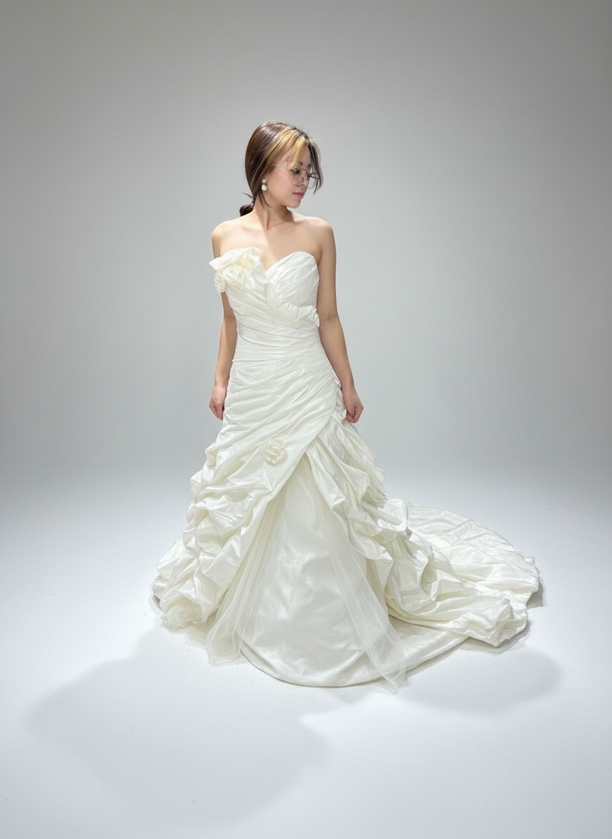 Vestido gala dama blanco novia talla 4