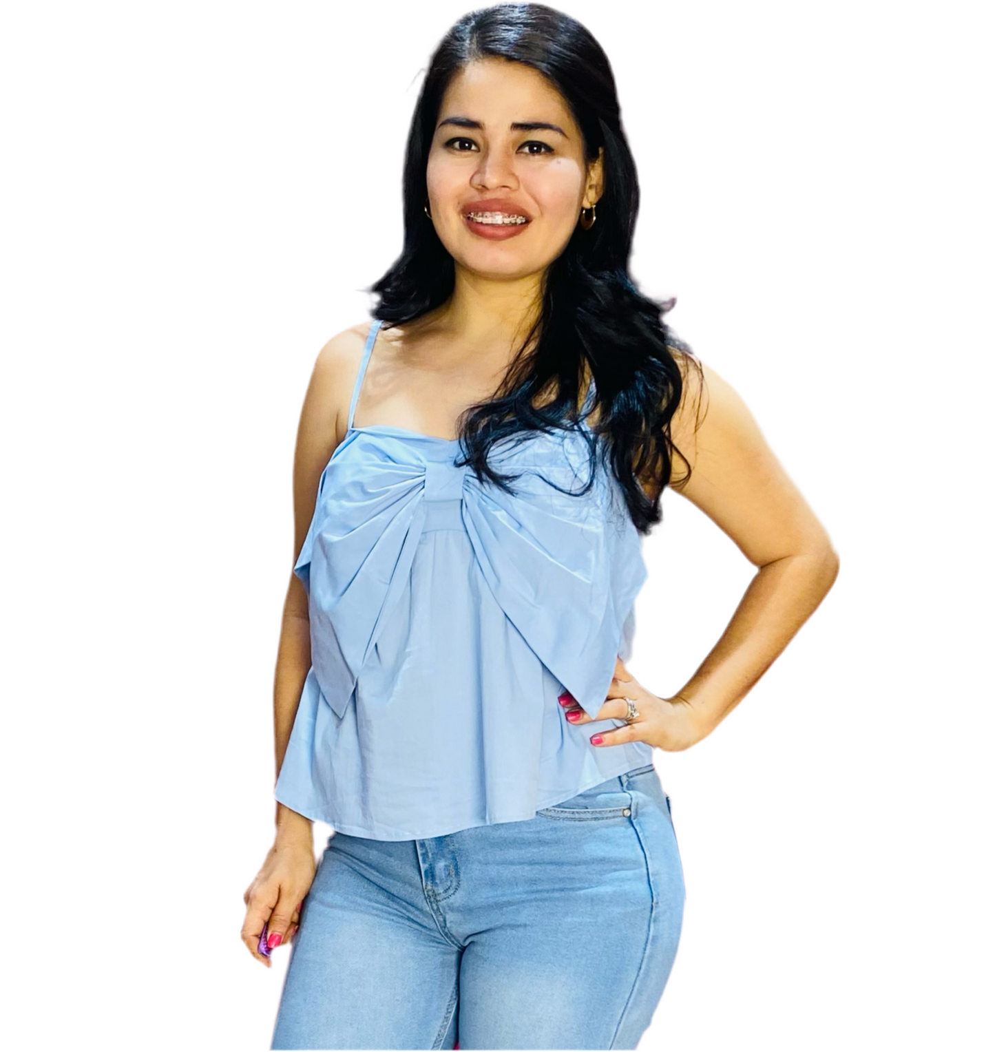Camisa azul blusa dama chongo CTD1198-36 490390