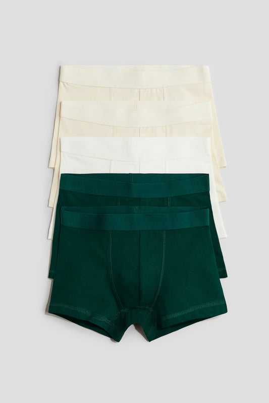 Set 5 boxer verde blanco ropa interior niño H&M 0589521048