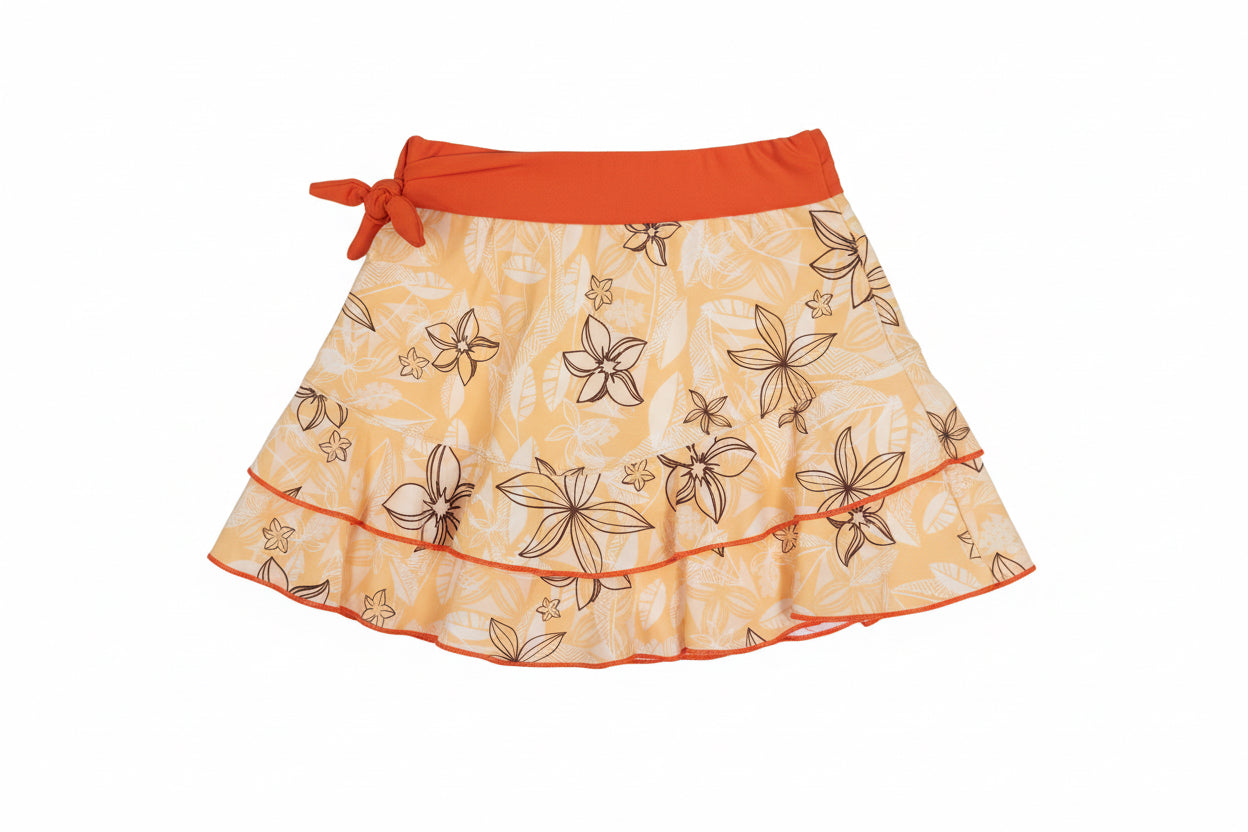 Falda naranja revuelos flores Disney