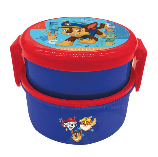 Contenedor para comida o Sándwichera con cubierto Disney paw patrol azul niño XH-PW-TP02