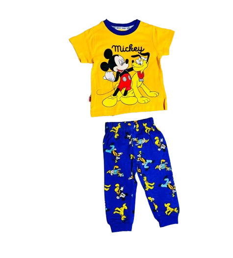 Set 2 piezas pijama Mickey camisa amarilla niño