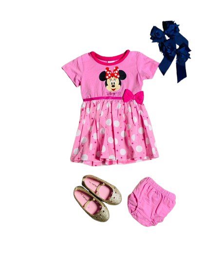 Vestido rosado Minnie Disney bebe niña d10-mi-1288