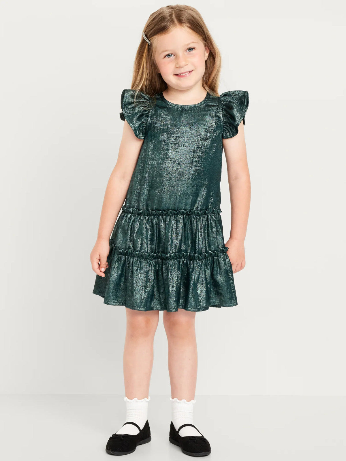 Vestido verde plateado Old Navy niña 75072240