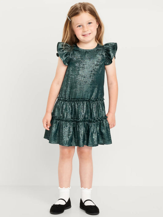 Vestido verde plateado Old Navy niña 75072240