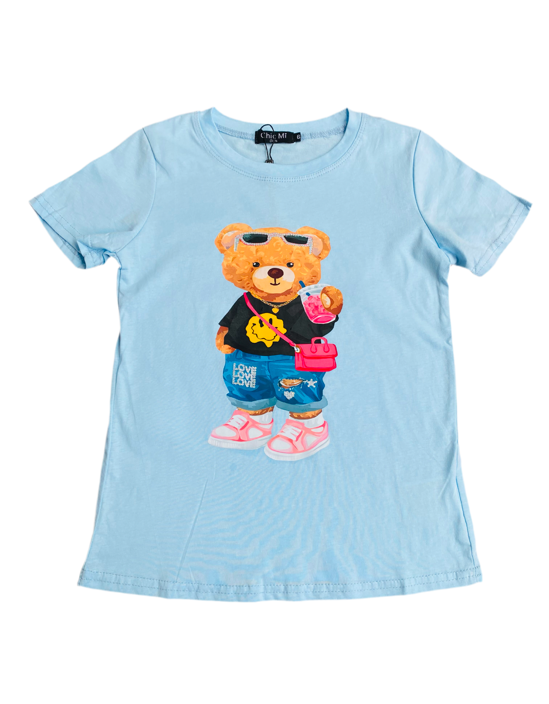 Camisa Blusa azul para niña oso CTG1253-54 490290 promo 4x1000