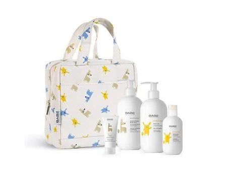 Set regalo gift babe con bolsa térmica bebe niña niño kit limpieza shampoo gel crema