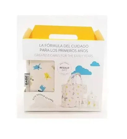 Set regalo gift babe con bolsa térmica bebe niña niño kit limpieza shampoo gel crema