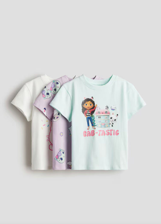 Set 3 camisas niña H&M Gabby doll house