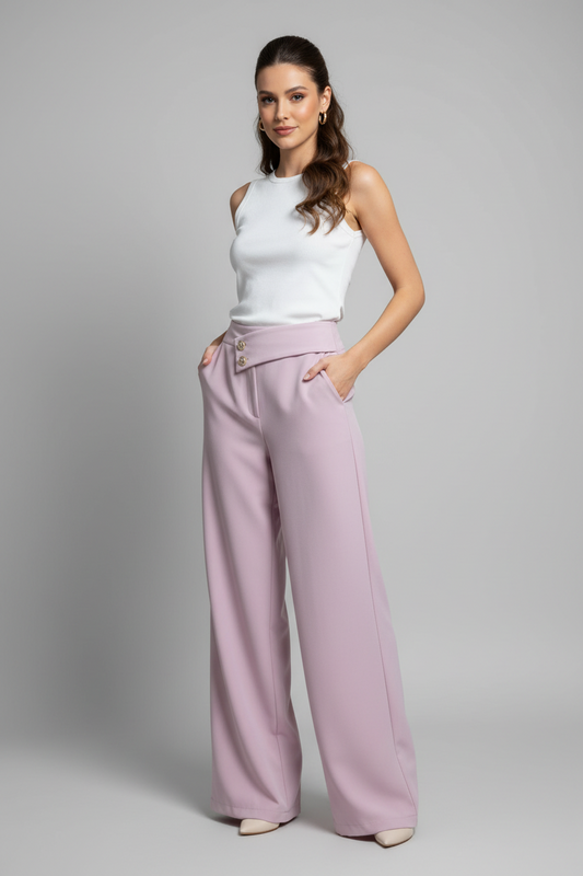 Pantalon Dama Tela Morado lila INT3-1734  690590490 promo 3x1000