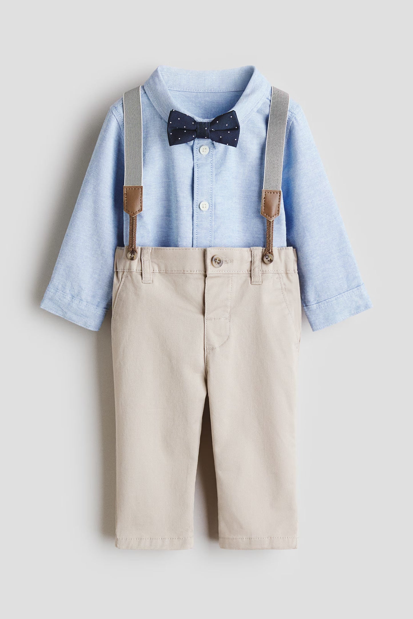 Set 3 piezas formal camisa pantalon corbatin bebe niño H&M 1300073003