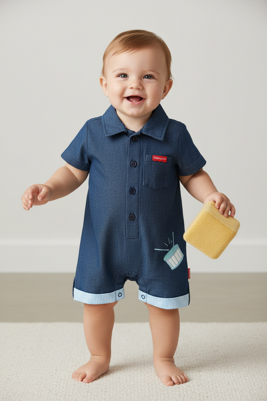 Mameluco overall azul oscuro bebe niño Fisher Price 123-W29- 3299