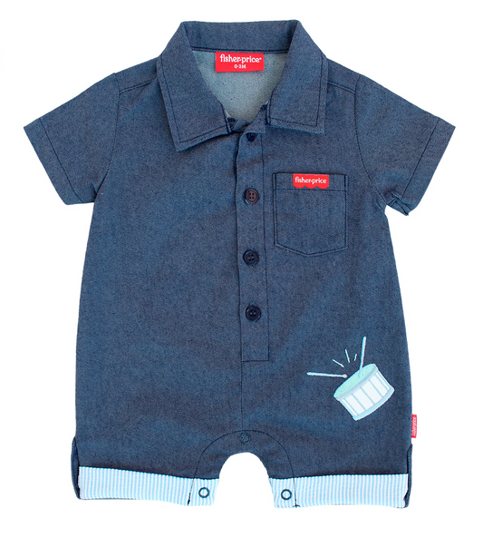 Mameluco overall azul oscuro bebe niño Fisher Price 123-W29- 3299