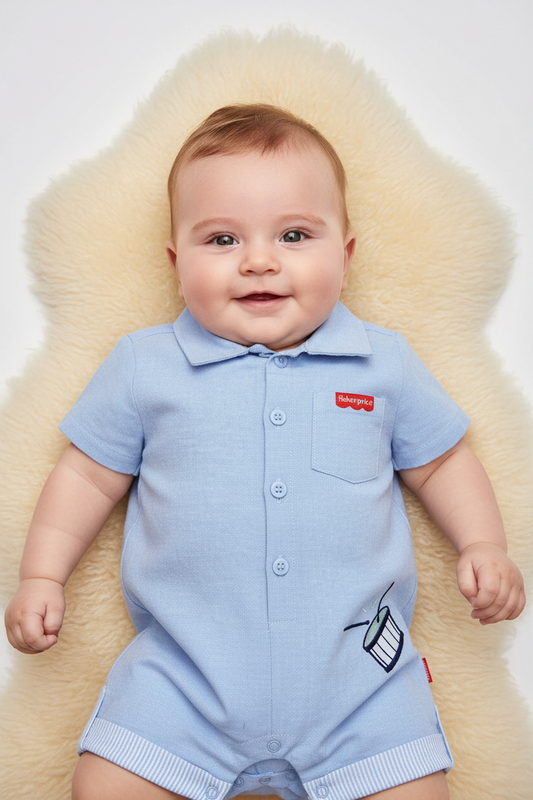 Mameluco overall azul claro bebe niño Fisher Price 123-W29- 3299