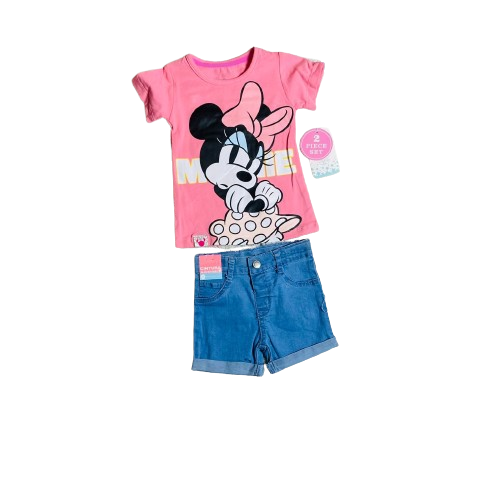 Set 2 piezas camisa rosado claro bebe niña minnie disney D9MI1223B