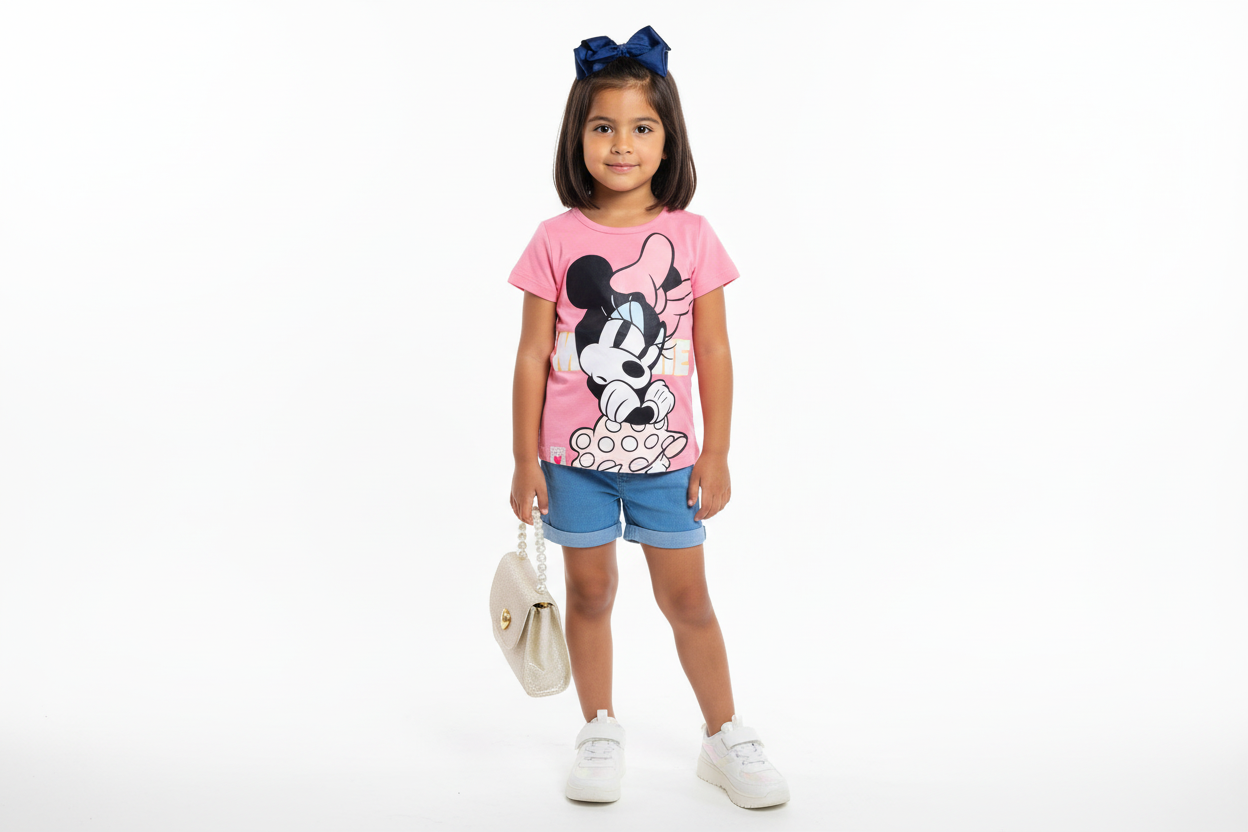 Set 2 piezas camisa rosado claro bebe niña minnie disney D9MI1223B promo 2x1000