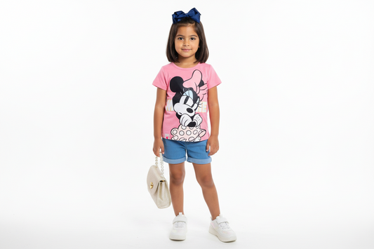 Set 2 piezas camisa rosado claro bebe niña minnie disney D9MI1223B promo 2x1000