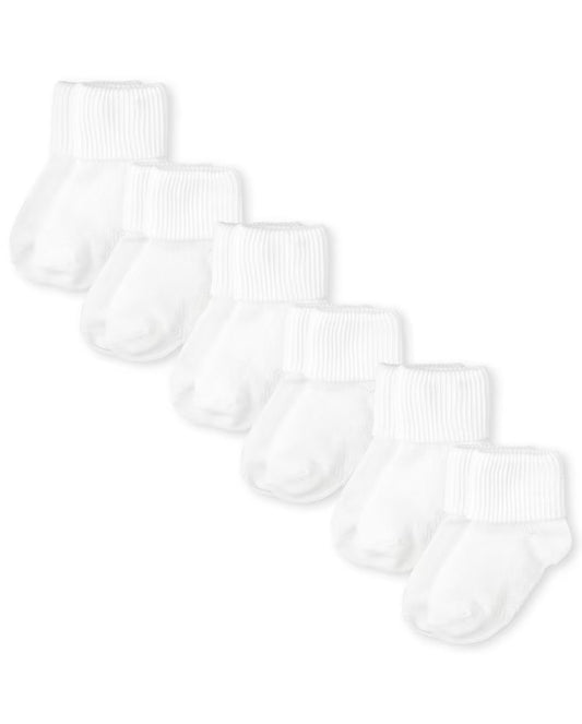 Set 6 calcetines blancos altos Childrens place niña niño unisex