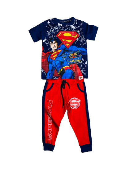 Set conjunto 2 piezas superman camisa azul niño