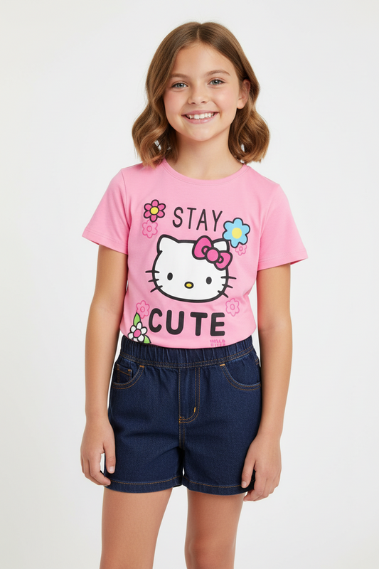 Set 2 piezas niña camisa rosada Hello Kitty H9-HK-104D 490390