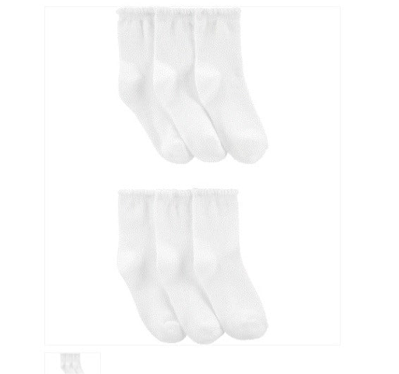 Set de 6 Calcetines Carters blancos borde orilla