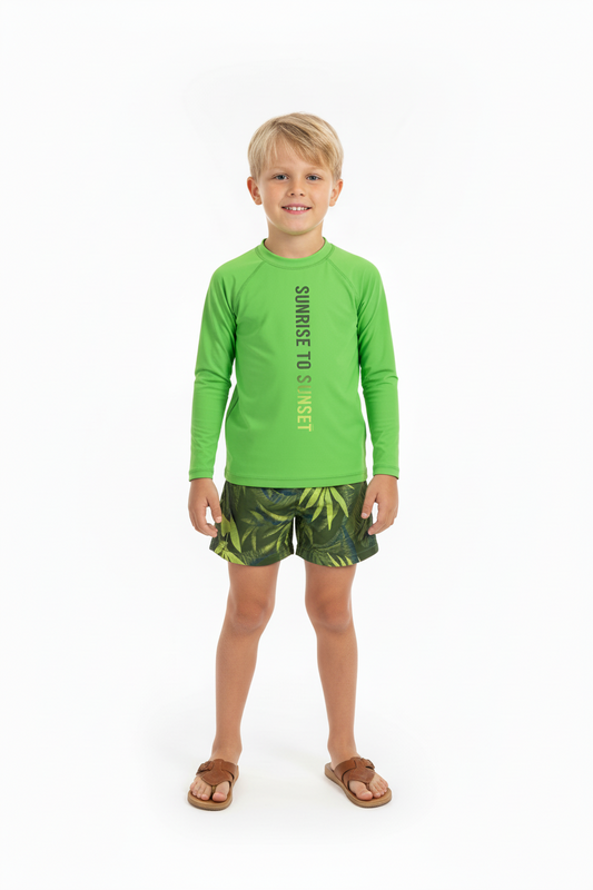Traje de baño 2 piezas niño Quimby color verde 34287 - 150146