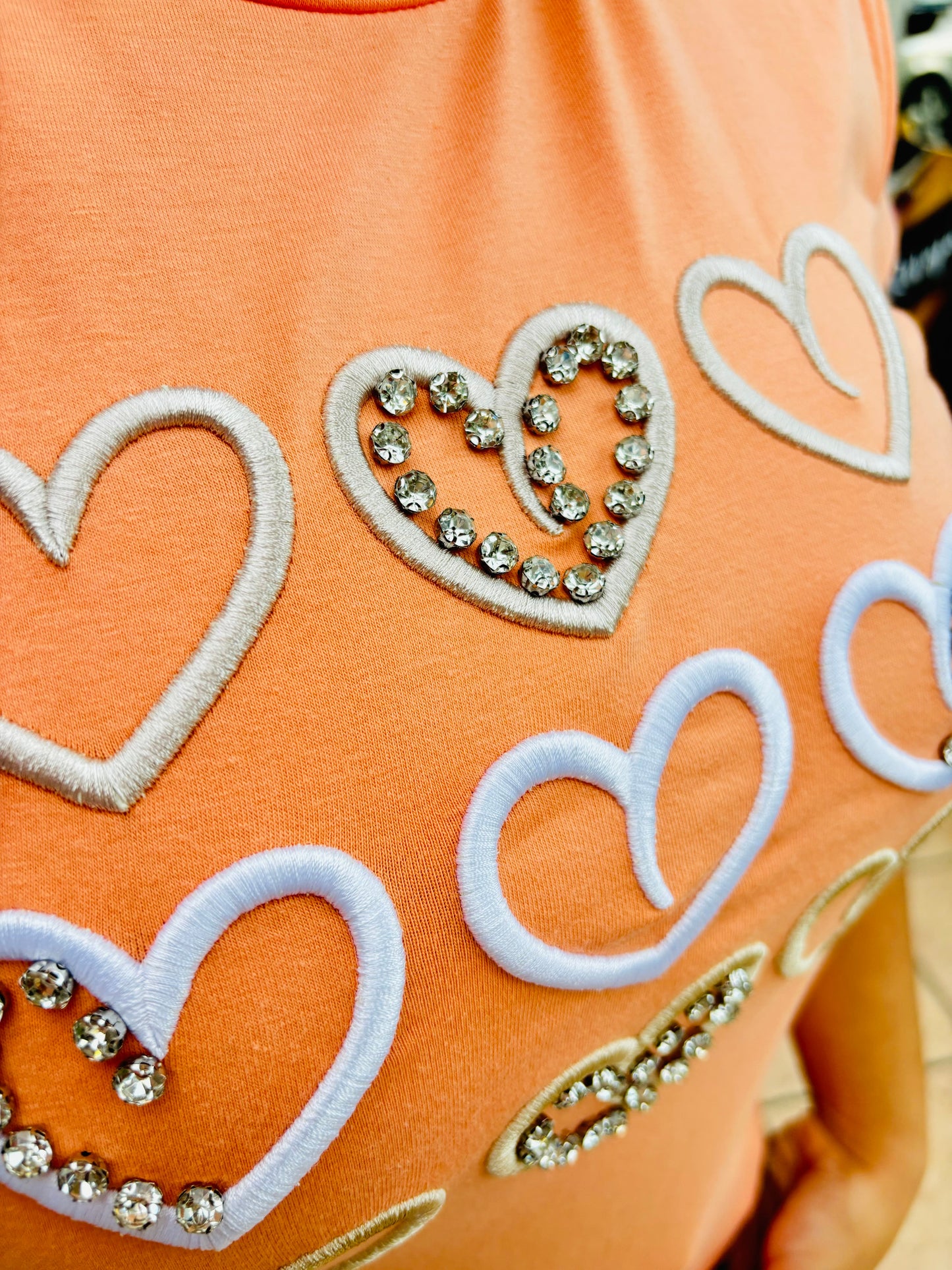 Camisa corazones bordados anaranjado naranja S-XL Intrigue IN1-2213 425350