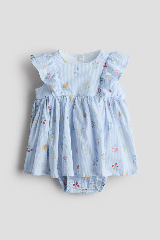 Vestido floreado azul celeste bebe niña H&M 1218179016