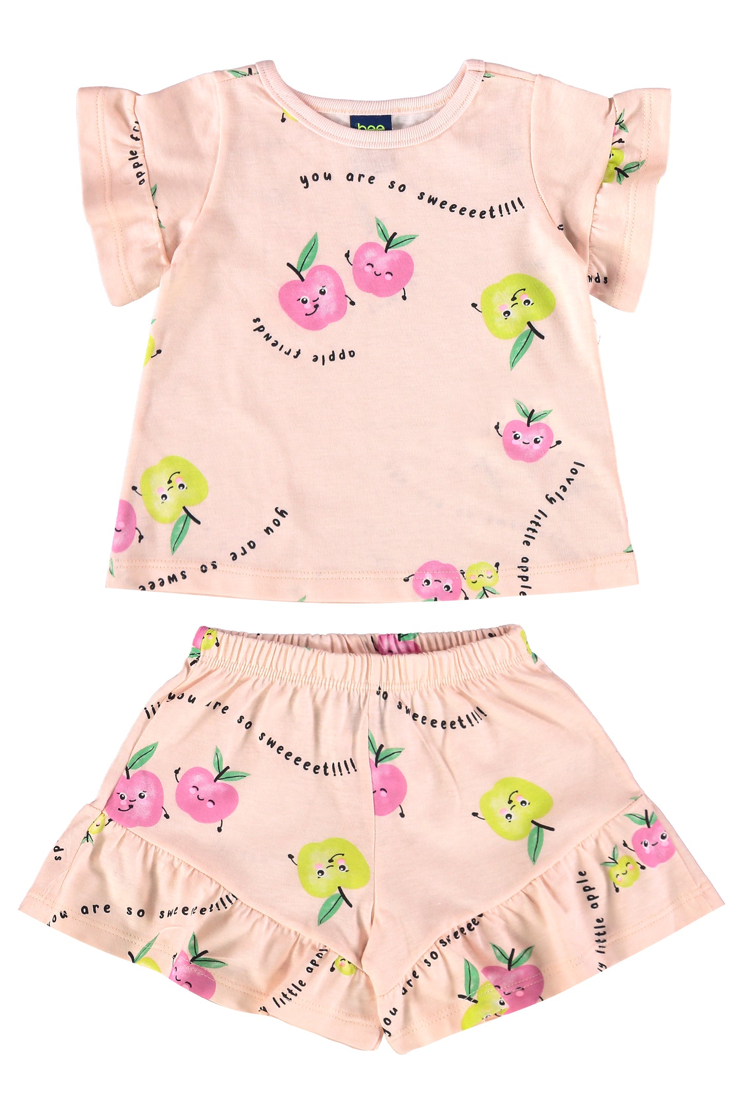 Set 2 piezas bebe niña color rosado Bee loop 17984 - AB2190