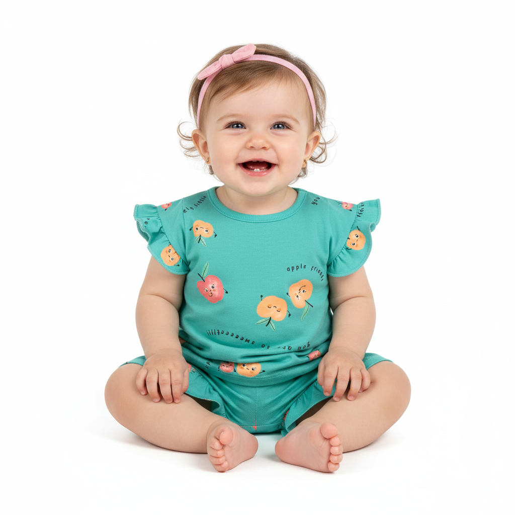 Set 2 piezas bebe niña color azul claro Bee loop 17984 - AB2191 promo 3x1000