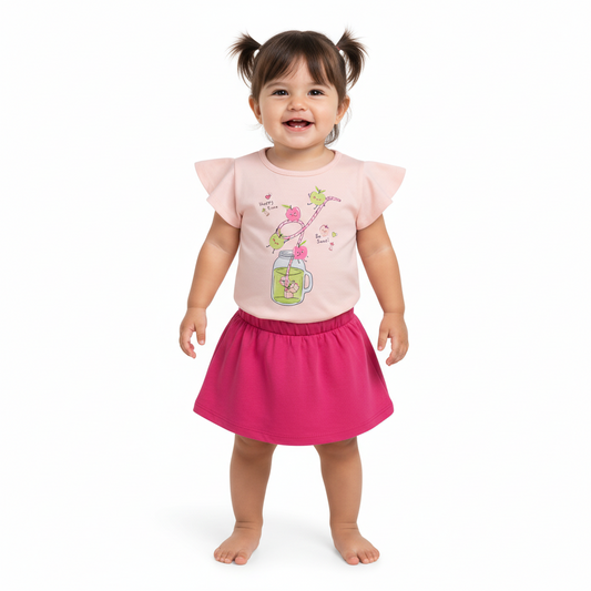 Set 2 piezas bebe niña color rosado Bee loop 17986 - 131406 promo 3x1000
