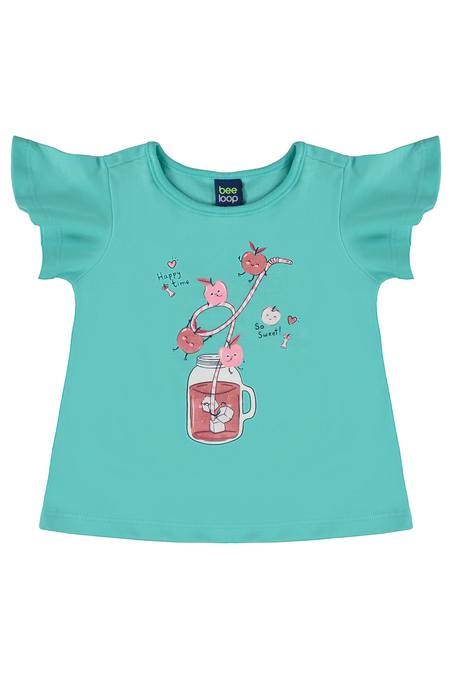 Set 2 piezas bebe niña camisa azul y falda rosada Bee loop 17986 - 155218