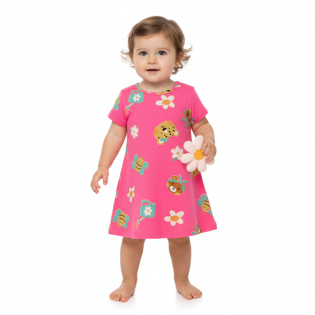Vestido bebe niña rosado Bee loop 17987 - FLO958 promo 3x1000