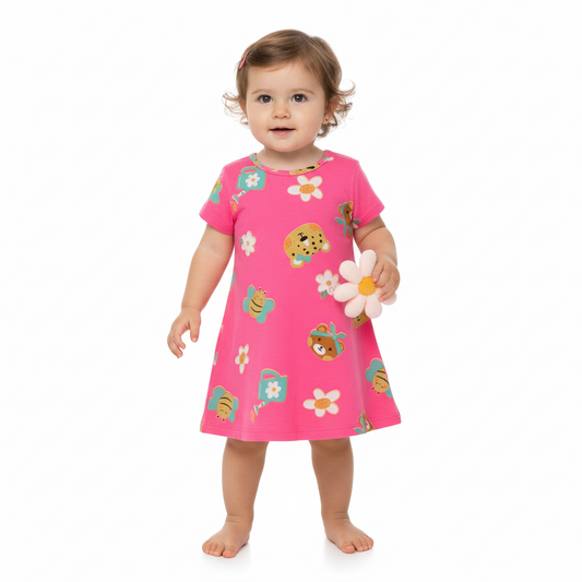 Vestido bebe niña rosado Bee loop 17987 - FLO958 promo 3x1000