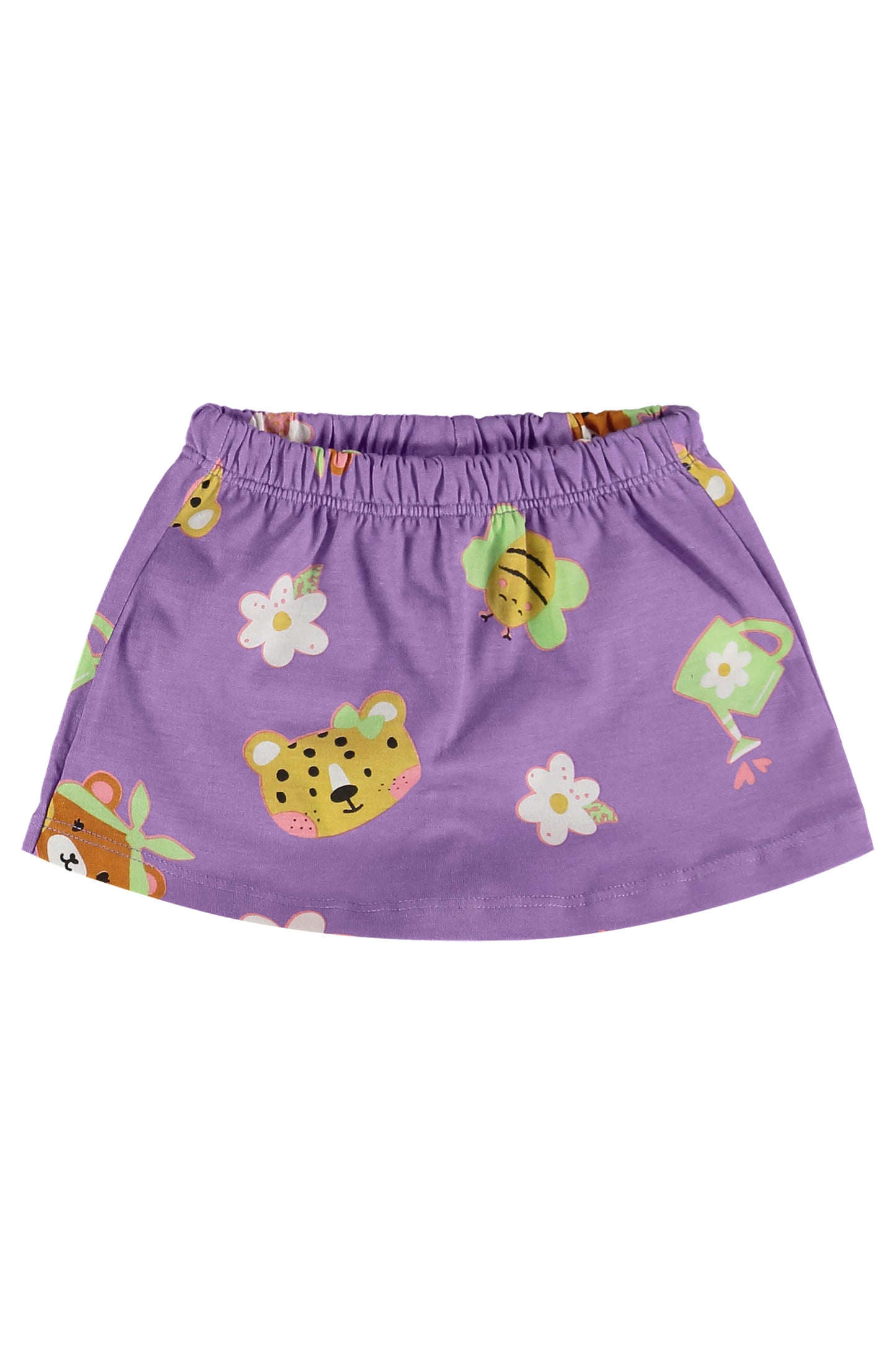 Set 2 piezas bebe niña camisa verde y falda morada Bee loop 17989 - 020225