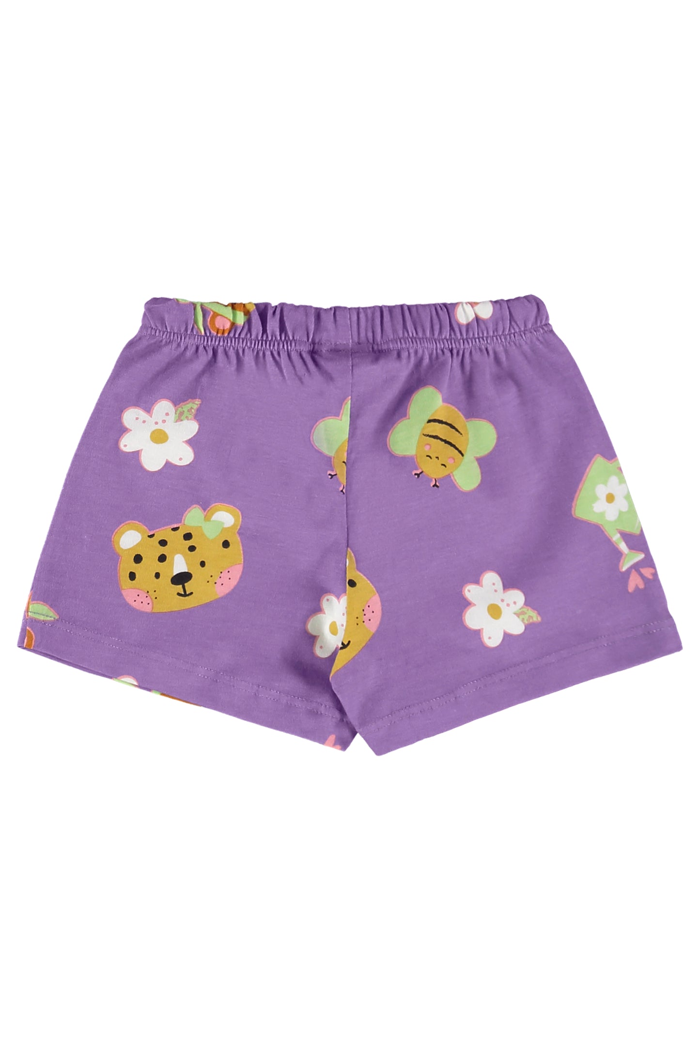Set 2 piezas bebe niña camisa verde y falda morada Bee loop 17989 - 020225