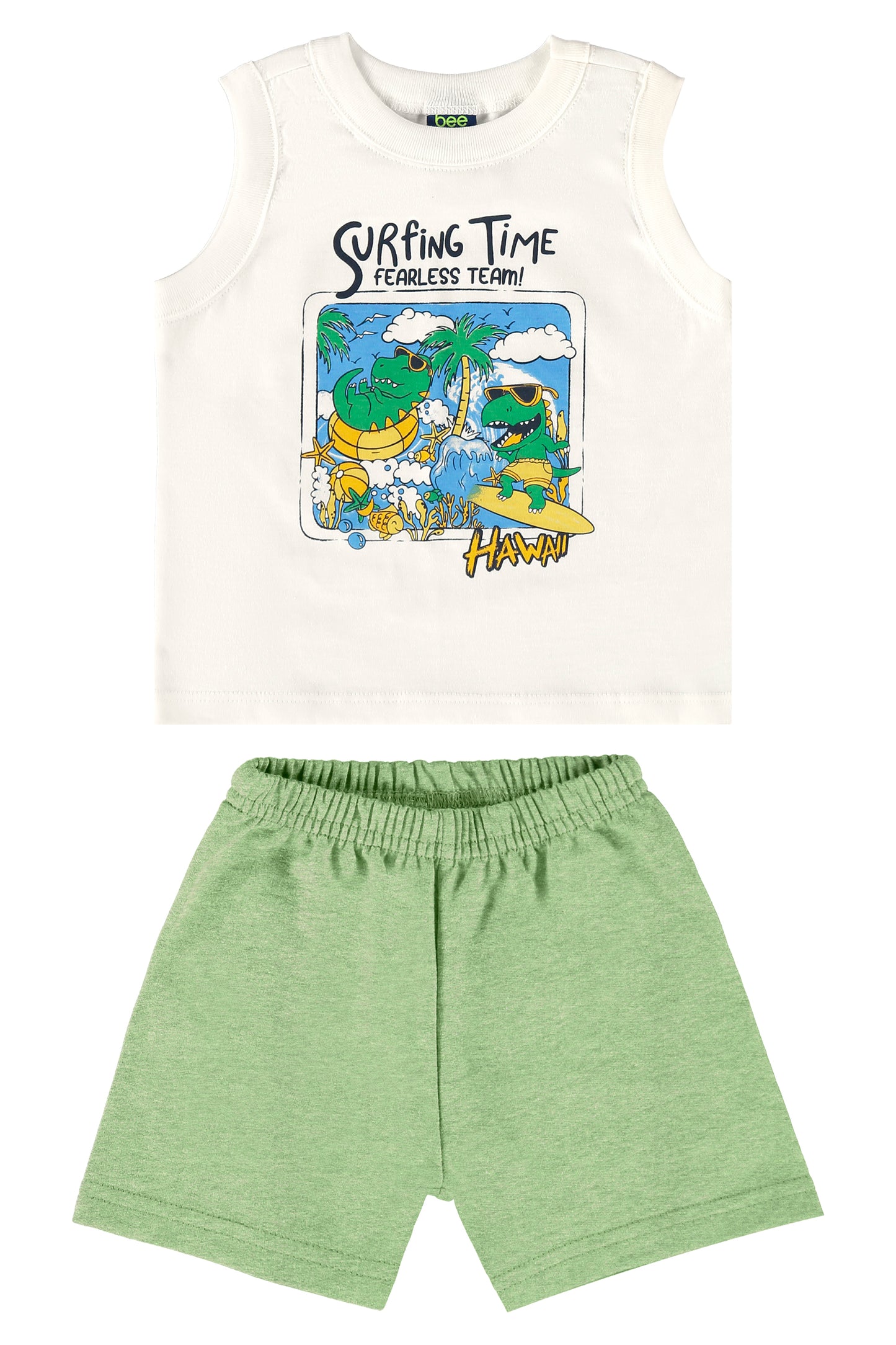 Conjunto camisa blanca short verde Bee loop 17998 - 000106