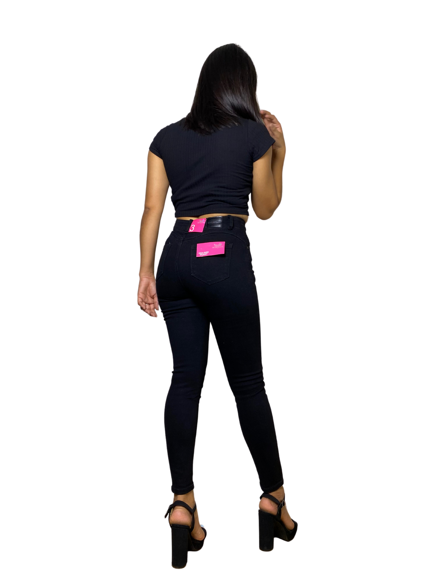 Jeans dama Pantalon tiro alto Skinny negro tallas 3 al 15 Intrigue IN2-1867 690590