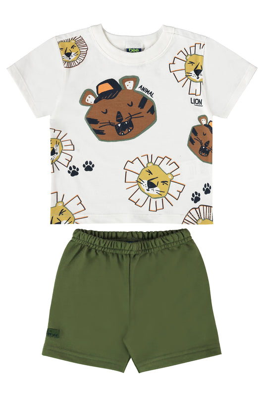 Conjunto camisa blanca short verde Bee loop 18000 - 000106