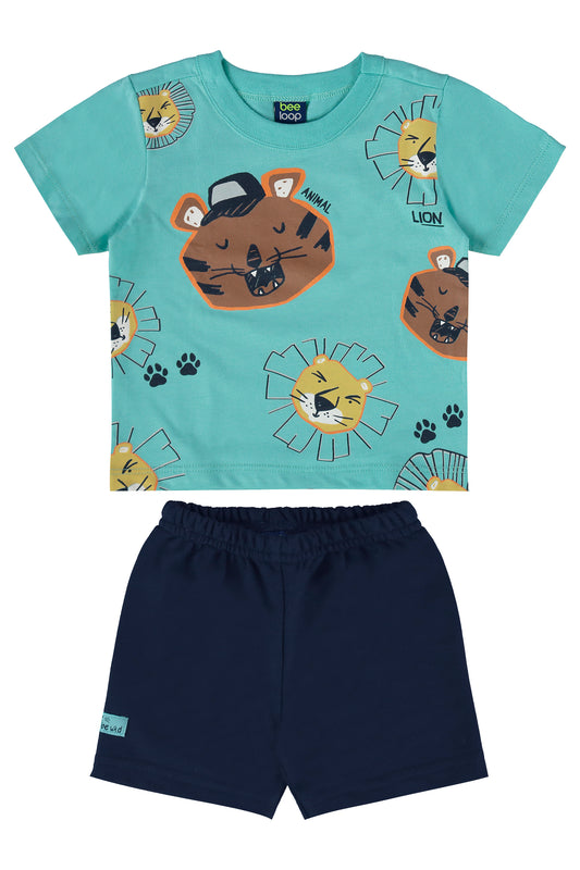 Conjunto camisa azul celeste short azul navy Bee loop 18000 - 155218