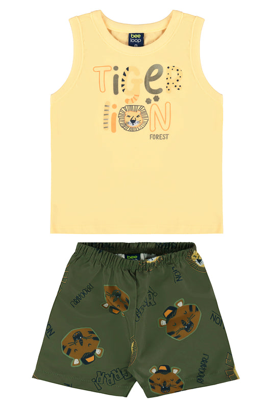 Conjunto camisa amarilla short verde  Bee loop 18001 - 120720
