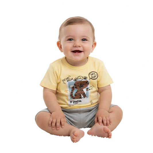 Set bebe niño Conjunto camisa amarilla short gris Bee loop 18002 - 120720 promo 3x1000
