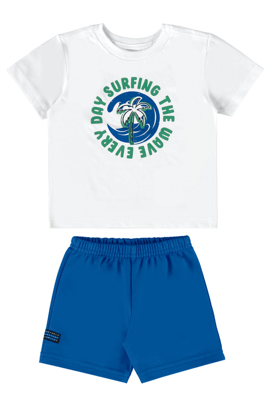 Conjunto camisa blanca short azul Bee loop 18003 - 000101