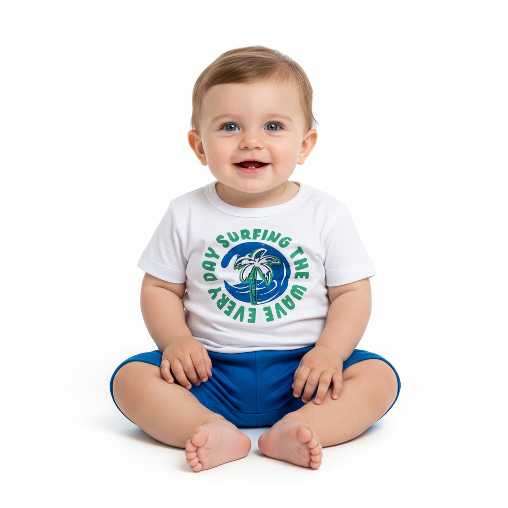 Set bebe niño camisa blanca short azul Bee loop 18003 - 000101 promo 3x1000