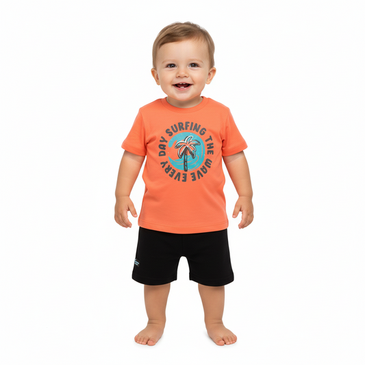 Set bebe niño camisa naranja short negro Bee loop 18003 - 151247 promo 3x1000