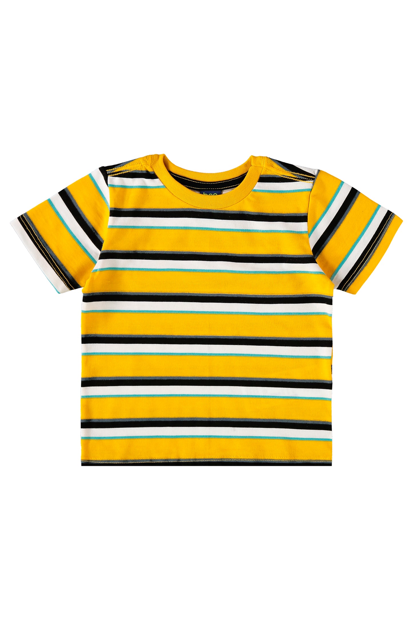 Conjunto camisa amarilla rayada short negro Bee loop bebe niño 18006 - LIS626