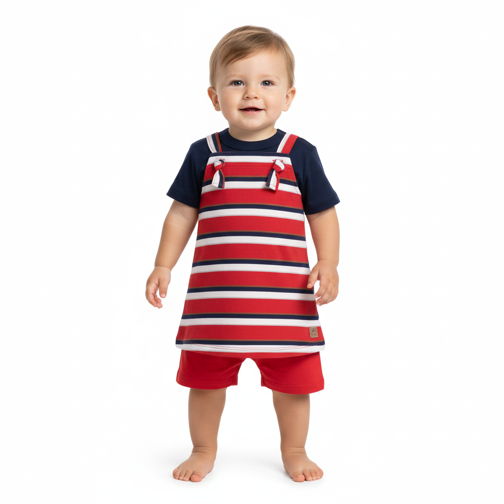 Set overall rojo Bee loop bebe niño 18008 - 193921  promo 2x1000